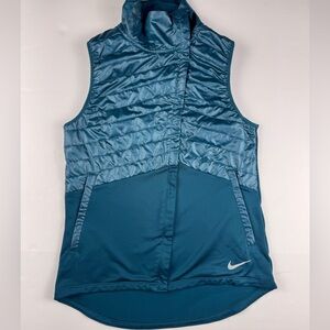 Nike Teal Quilted running vest with zipper pockets size small
